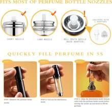 2PCS Perfume Travel Refillable Bottle, Bottom-Filling Fragrances Perfume Atomizer, Empty Mini Cologne Dispenser, Portable Sprayer Pocket Size For On The Go 5ml (Black & Light Pink),10956002 - 黑色 - 查看 2