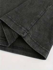 230g Double-Sided Washed, Revival Resurrection God Printed T-Shirt, High-Quality Wax Printed Cotton Retro Fashion Brand T-Shirt, Men's T-Shirt, Beach Essential, Summer T-Shirt, Holiday Gift, Perfect Gift - 黑色 - 查看 5