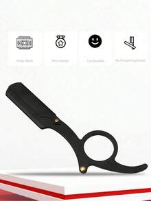 Men's Stainless Steel Manual Thumb Shaver With Shaver Stand, New Shaver Set With Double-Edge Folding Shaver Blade, Suitable For Shaving, Haircut And Depilation For Men And Women - Multicolor - View 10