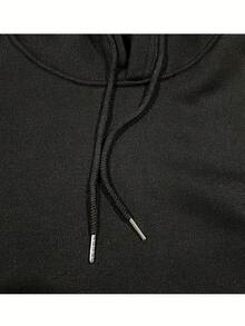 OMORI Anime Graphic Hoodie - Black Front Pocket Sweatshirt, Lightweight Hoodie For Men And Women, Spring/Autumn Casual Outerwear For Gaming, Cosplay, Daily Streetwear - Anime Fan Clothing, Anime Apparel, Gaming Apparel, Playful Design, Comfortable Fit, Character Print, Soft Fabric, Unisex Clothing, Streetwear Lovers, Cosplay Apparel, Fashionable Sweatshirt, Durable Material, Long Sleeve T-Shirt, WDNE Streetwear Enthusiasts - 黑色 - 查看 4