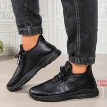 Tênis esportivo casual preto, adequado para cozinha, escritório, trabalho, macio e leve, para todas as estações - Preto - Ver 4