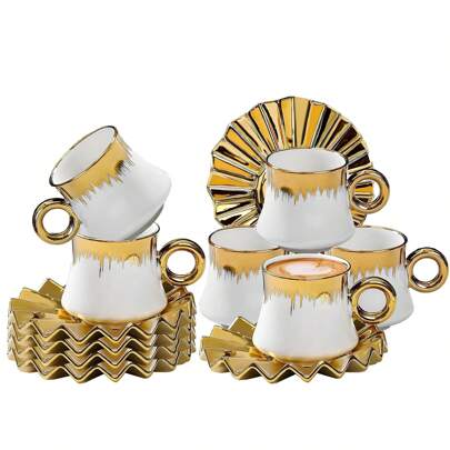 3.2oz/90ml Tea Cup Set, Coffee Cup, Espresso Cup Set, Suitable For Afternoon Tea