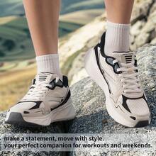 Skechers 男鞋跑步鞋 EDGERIDE低筒休閒鞋日常戶外旅遊舒適輕便運動鞋 232969-NTBK - 自然色/黑色 - 查看 2