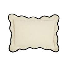 Lush Decor Coastal Chic Scalloped Edge Throw Pillow Cover 1 Piece 13" W X 20" L + 2.5" Flange, Dark Linen & Black - Couch Pillows - Decorative Pillows - Coastal Decor Halloween-Fall Decor-Room Decor - Vải lanh tối màu/Đen - Xem 8