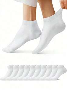 20 Pairs Of Men's/Women's Boat Socks, PlainColor, Anti Odor, Summer Ankle Socks, Casuaand Breathable Low Waisted Socks