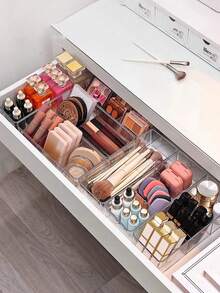 1/5/7/11pcs Transparent Acrylic Makeup Organizer Set, Drawer Dividers And Storage Boxes, Desktop Office Stationery Organizer, Desk And Drawer Organizer, For Home Storage, Back To School Supplies For Women Storage Organizer Travel Essentials Back To School Dormitory Storage Fall Decor - Clear - View 6