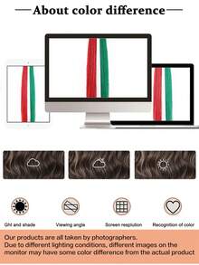 26 Inch High-Temperature Fiber Straight Hair With Elastic Tie, Holiday Red/White/Green Wrap Design, Seasonal Hair Accessory | Fashionable Hair Extensions | Glossy Hair Extensions, Rainbow Ponytail Extensions