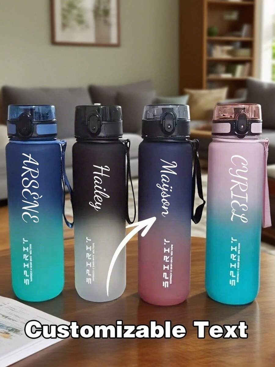1 Peça Copo com Canudo Personalizado com Nome para Crianças, Garrafa de Água Esportiva Personalizada, Copo Térmico à Prova de Vazamentos de Grande Capacidade, Presente de Natal para Filho e Filha - Multicolorido - Visão 1