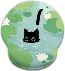 Mouse Mat - Cat Lotus Leaf - View 7