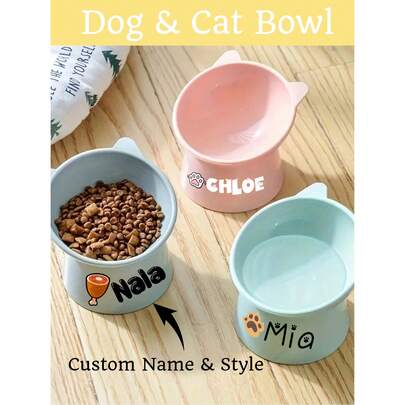 Bộ 1/2 bát ăn cho mèo cưng có chân đế, tùy chỉnh tên, dễ vệ sinh, chất liệu nhựa, thích hợp đựng thức ăn và nước uống cho chó/mèo, cũng phù hợp cho chó con, chó cỡ trung và mèo. Quà tặng cá nhân hóa cho chó, quà tặng cho cún con, quà tặng thú cưng, quà tặng cho chủ nuôi chó, trang trí, thời trang, nhiều màu sắc, cổ điển, dễ thương, tối giản, quà tặng thú cưng tùy chỉnh, độc đáo, quà tặng cá nhân hóa, thích hợp cho kỷ niệm, sinh nhật và các dịp khác.