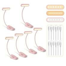 Yogle LED Clip-On Leselicht, 3 Farbtemperatur-Modi und 5 Helligkeitseinstellungen, USB-Aufladung, stufenlos dimmbar mit 360° flexiblem Leseleuchte, tragbare Clip-On Leuchte für Büro, Nachtlektüre