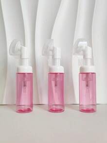 1pc 60ml Transparent Red Mousse Facial Cleanser With Travel Size Bottle - Multicolor - View 1