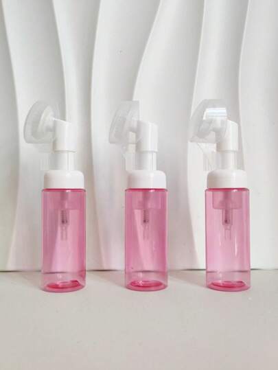 1 unidade de 60ml de limpador facial em mousse vermelha transparente com frasco tamanho viagem