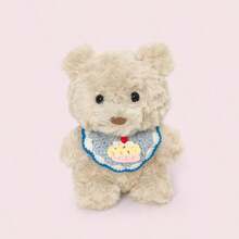 1 pezzo Carino orsetto di peluche con cappello da compleanno, bavaglino e accessori, bambola orsetto, regalo di compleanno per bambini, regalo per ragazze, migliori amici