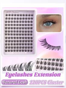 Himirell 120 件漫画睫毛簇 C 卷漫画睫毛混合 10-12 毫米仙女睫毛簇纤细自然睫毛柔软舒适 DIY 簇单根假睫毛，易于佩戴，可重复使用，适合日常化妆睫毛簇、睫毛簇、单根睫毛、睫毛、假睫毛