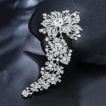 1 chiếc ghim cài áo pha lê dài, sang trọng, làm từ hợp kim kẽm, thích hợp cho tiệc tùng, đám cưới, trang trí bó hoa cưới dành cho nữ. - XD11144 - Xem 10