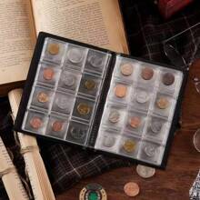 1pc 120 Slots Coin Collection Album, Commemorative Coin & Vintage Coin Storage Book, Thick PVC Sticker Holder (Coins Not Included),Savings Plan,Biweekly Savings Plan,10000 Savings Plan,Savings Strategy