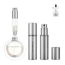 Refillable Perfume Atomizer, Bottom Filling Fragrances Perfume Bottle, Mini Cologne Dispenser, Travel Sized, Portable Sprayer For Women Men, Gift (ESSENTI, SILVER),10955731