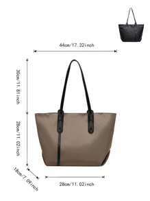 1pc Customized Tote Bag, Customizable Printed Name/Text, Multiple Colors Available (Black/Khaki/Pink), Minimalist/Fashionable/Elegant Style, Suitable For Travel/Vacation, Birthday, Anniversary, Valentine's Day, Wedding, Unique Gift For Boyfriend/Girlfriend/Family/Spouse, Christmas Gift - Multicolor - View 9