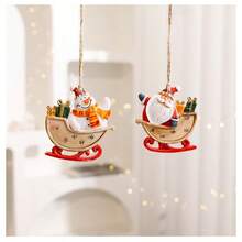 Conjunto de enfeites para árvore de Natal: Papai Noel e boneco de neve, decoração em resina, ideal para árvores de Natal, decoração de casa, presentes de Natal, lembrancinhas de festa, decoração natalina festiva e charmosa para o quarto no inverno.