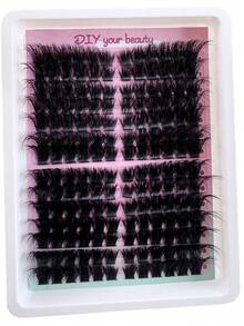 168pcs DIY Faux Mink Lashes 180D Fluffy Individual Eyelash Extensions, 5D Effect 0.07mm Curled Lash Extensions, Drama Lashes 10-18mm Mixed Tray, Makeup Tools, High Capacity Personal Lash Extensions, Suitable For Home Use, Suitable For Daily Makeup And Costume Play - D - 查看 7
