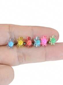 1.6x16mm Stainless Steel Cute Turtle Resin Cartoon Animal Tongue Ring Piercing Jewelry - Turtle Tongue Studs - View 10