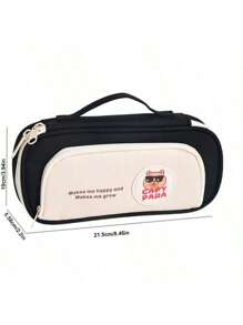 Estojo de lápis grande e de alta qualidade, simples, multiuso, tipo urso, para armazenamento de itens de papelaria para escola/escritório, estojo de lápis multiuso de lona com zíper, para escola, volta às aulas, suprimentos escolares, nécessaire, mochila escolar