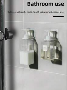 10/8/6/4/2/1 قطعة حامل شامبو وجل الاستحمام لاصق على الحائط - خطاف بلاستيك PVC بدون ثقب، تصميم حديث موفر للمساحة لتنظيم الحمام، يحمل عدة زجاجات (أبيض)، حل موفر للمساحة، منظم بسيط، تركيب لاصق، خطاف لاصق، رفوف حمام مثبتة على الحائط بدون ثقب للحمامات الصغيرة، اكسسوارات حمام، أدوات حمام