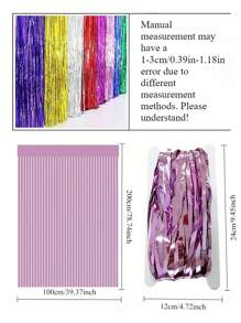 1pc Laser Rain Curtain Decor: 1*2m/39.37*78.74in, Party Wedding Birthday Stage Decoration, Children's Festival Christmas Halloween Background Atmosphere Streamers