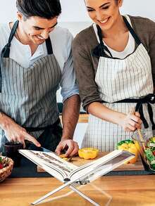 1 件亚克力书架，创意亚克力桌面书籍、杂志、相册展示架，X 形阅读展示托盘，开学季必备 - 無色 - 查看 9