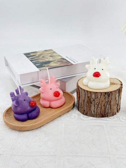 1 pieza Vela con forma de reno, vela de regalo de Navidad, vela recuerdo, regalo festivo, decoración de hogar de alta gama, vela decorativa, vela para ambiente navideño