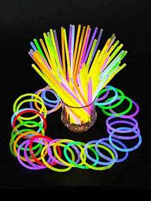 20 piezas/50 piezas Palos luminosos de colores aleatorios para fiesta y concierto, palos luminosos, pulseras y collares luminosos, suministros y decoraciones premium para fiestas con luz neón - Palos luminosos de colores brillantes, pulseras luminosas DIY, decoraciones para fiestas de Halloween y Navidad, suministros para festivales de música, iluminan el ambiente de la fiesta, bares, baile, ambiente y accesorios de iluminación divertidos