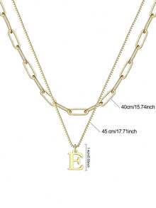 1 szt. Modny, spersonalizowany naszyjnik z wisiorkiem z 26 inicjałami, uniwersalny naszyjnik w stylu letnim, prezent dla kobiet - Żółte złoto - Zobacz 5