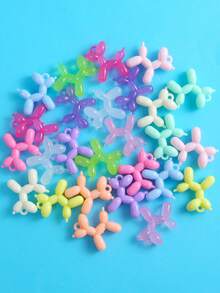 12pcs Cartoon Dog Pendant DIY, Cute Colorful Acrylic Dog Charms With Ribbon Bow, Suitable For Jewelry Making, Keychain, Phone Case, Necklace And Earrings, Fun Craft Accessories For Hobbyists - Multicolor - View 2