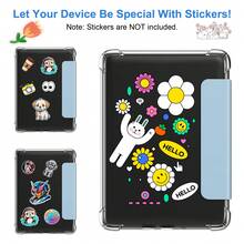 Capa Compatível com Kindle 6" 2022/2024/Kindle Paperwhite 6.8" 2021/Kindle Paperwhite 7" 2024 Lançado, Couro PU Premium + Capa Traseira de TPU Macio Transparente com Função Dormir/Despertar Automática para Kindle 2024/2022 11th Geração.