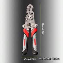 1 pieza Pelacables plegable de 8.07 pulgadas de estilo nuevo, grado industrial, herramienta especial de electricista multifunción para pelar, dividir, cortar, bobinar y prensar cables, además de desatornillar y diseño de polea, para mantenimiento de circuitos, etc.