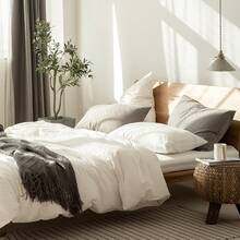 Dormitory Bedding - Doble línea ancha gris frío - Ver 10