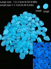 500pcs Glow In The Dark Stones Garden Decor Micro Landscape Aquarium Outdoor Yard Set, 200pcs/100pcs Glow In The Dark Pebbles Filler For Vases, Jars, Garden, Walkway Decoration, DIY Glow Stones