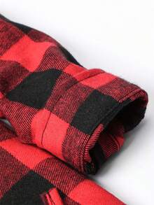 Men's Classic Buffalo Plaid Flannel Long Sleeve Button-Up Shirt | Family Flannel Plaid Shirt, Ideal For Everyday Wear  Big And Tall - 紅色 - 查看 5