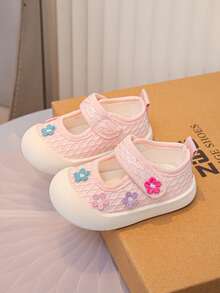 Zapatos de lona con estampado floral para niñas pequeñas, nuevos tenis de suela blanda y transpirables antideslizantes para primavera/otoño