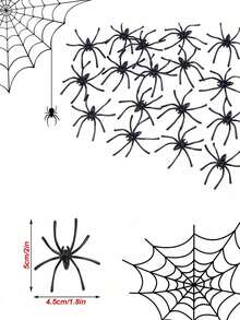 100pcs Halloween Plastic Spiders, Long-Legged Plastic Spider, Small Spider Accessories, Spider Outdoor Decoration, Cake Decoration, Scary Little Spider Prank Props, Halloween Indoor/Outdoor Party Decoration