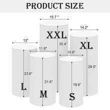 白色圆柱形底盖，氨纶圆柱形支架，适用于派对、婚礼或生日装饰 - 仅限圆柱形盖 - 白色 - 查看 2