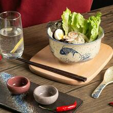 Ceramic Ramen Bowl Set Of 2, Ramen Noodle Bowl With Lid 27oz Japanese Retro Style Soup, Pho, Udon Bowls, Matching Spoons And Chopsticks Microwave & Dishwasher Safe, Fish-Cb - 魚 - 查看 7