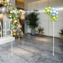 2*2 Meters Wedding Table Stand (25 Mm Square Tube) White Heavy-Duty Backdrop Frame With White Tube And Curtain Set, Adjustable Metal Background Plate, Suitable For Wedding Studios And Exhibition Decoration