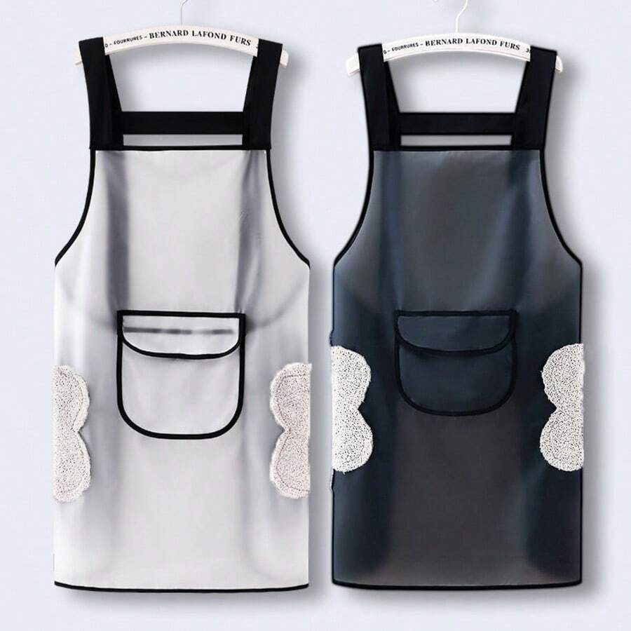 1pc TPU Waterproof And Oil Resistant Apron, With Pocket And Adjustable Oil And Stain Resistant Hanging Neck Aprons, Can Wipe Hands, Casual For Daily Use, Kitchen Stuff, Suitable For Chef, Gardener, Baker, Florist, Artist, Barista And Other Workwear And For Kitchen, Bathroom, Household Supplies, Cooking Apron, Bathroom Gadgets, Kitchen Accessories