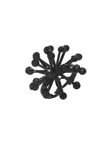 1 件复古黑花开口戒指