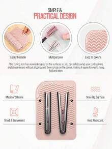 Tappetino in silicone resistente al calore di taglia grande, custodia da viaggio portatile per piastra arricciacapelli, piastra piatta, piastra lisciante e altri strumenti per lo styling dei capelli, essenziali per il ritorno a scuola, viaggi e vacanze, accessori per capelli per donne