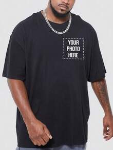 Regalos conmemorativos personalizados y camisetas casuales para hombres, agrega tus propias fotos (fotos familiares/selfies/fotos de mascotas/fotos de amigos/fotos de pareja/fotos de novia/regalos/símbolos de pareja) y texto, diseña tus camisetas personalizadas impresas para el Día del Padre y el Día de la Madre