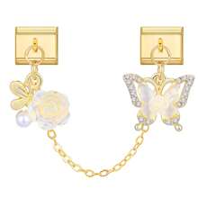 1pc Multifunctional Modular Jewelry Set - Golden Pendant Bracelet, Ring, Anklet, Floral, Star, Bow, Cherry Elements, Lightweight Luxury Design, Freely Combinable