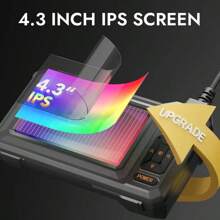 4.3" LCD Screen Endoscope Camera With Light, 16.5ft Flexible Snake Camera, USB Rechargeable, Ideal For DIY Home And Factory Inspection, 1080P HD Endoscope Camera